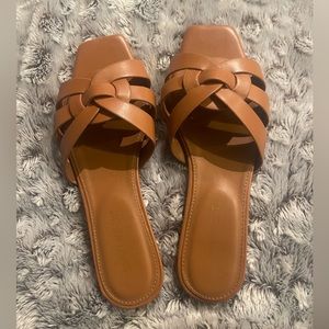 Like YSL tribute sandal. Tan. Used excellent condition. Size 9.